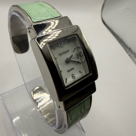 Gossip Accessories - Women's Gossip Watch Pale Green Bracelet Band with Silver Bezel (New Battery)